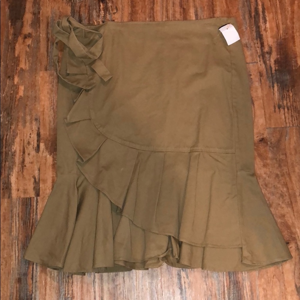 Khaki Ruffle skirt